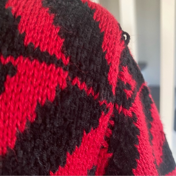 Vintage Monterey by Korea Red & Black Fringe Sweater - Picture 6 of 9